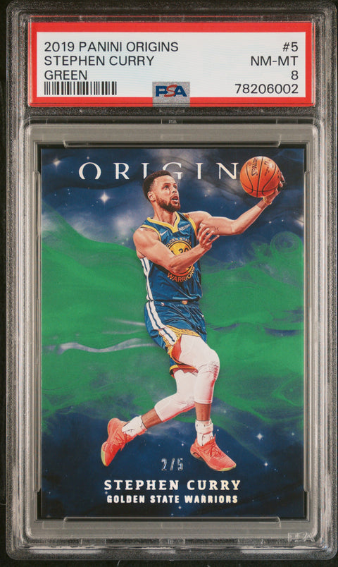 2019 Panini Origins #5 Stephen Curry Green PSA 8 78206002