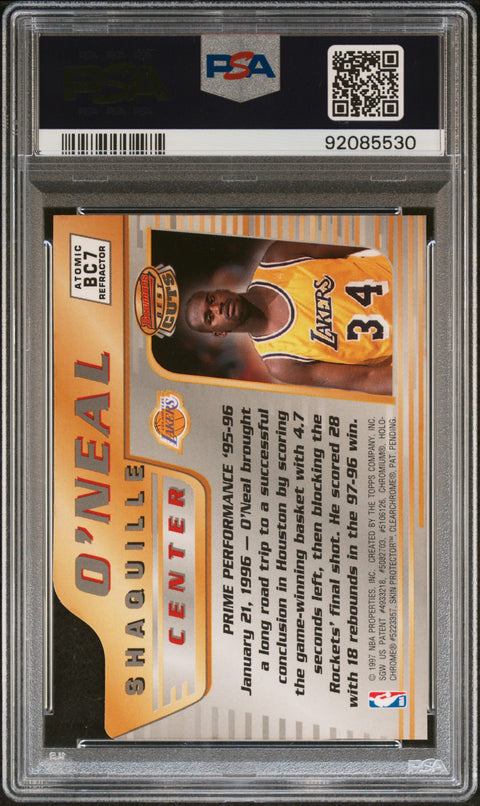 1996 Bowman'S Best Best Cuts #BC7 Shaquille O'Neal Atomic Refractor PSA 8