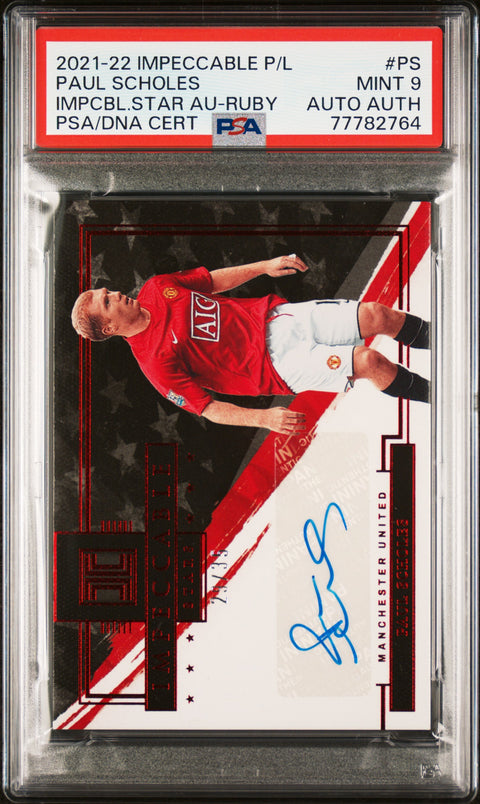 2021 Panini Premier League #ISPS Paul Scholes Impcbl.Star Au-Ruby PSA 9