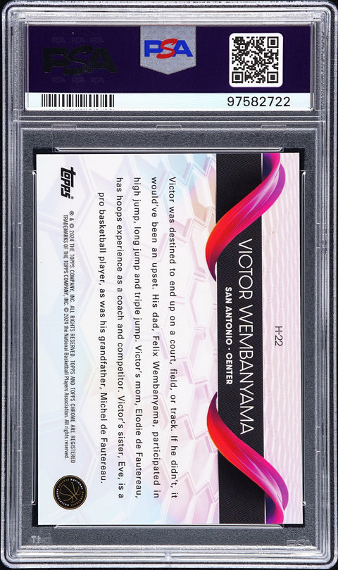 2023 Topps Chrome Helix #H22 Victor Wembanyama Helix-Green Geometric PSA 9