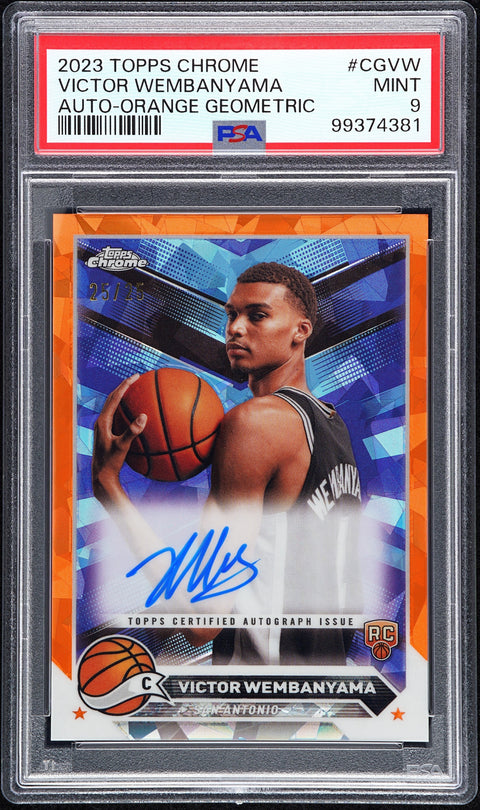 2023 Topps Chrome #CGVW Victor Wembanyama Auto-Orange /25 PSA 9