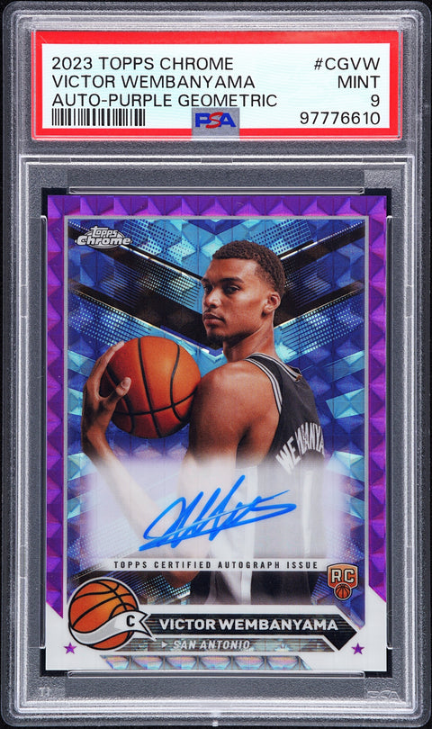 2023 Topps Chrome Autographs #CGVW Victor Wembanyama Auto-Purple PSA 9