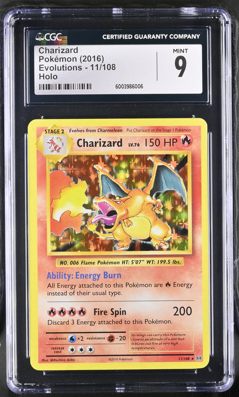 2016 Evolutions #11/108 Charizard CGC 9 6003986006