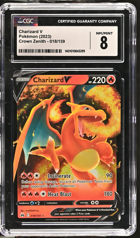 2023 Crown Zenith #018/159 Charizard V CGC 8 1401010845299