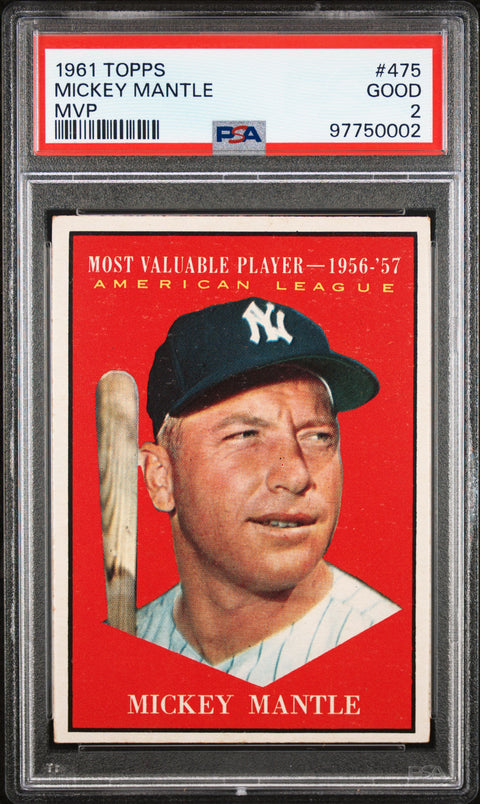 1961 Topps #475 Mickey Mantle Mvp PSA 2 97750002