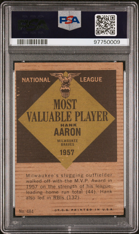 1961 Topps #484 Hank Aaron Mvp PSA 1.5 97750009