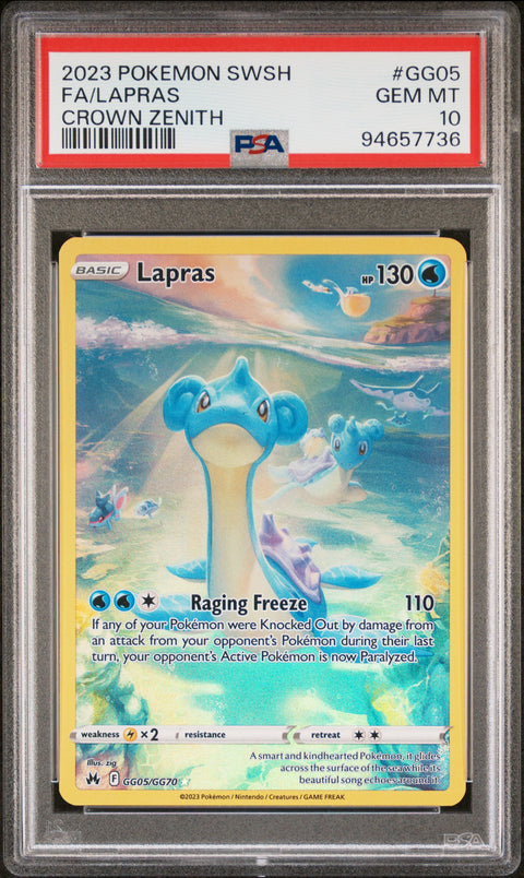 2023 Pokemon Sword And Shield Crown Zenith #GG05 Fa/Lapras PSA 10 94657736