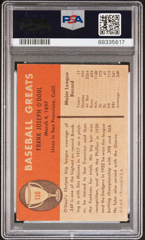 1961 Fleer #130 Lefty O'Doul PSA 2