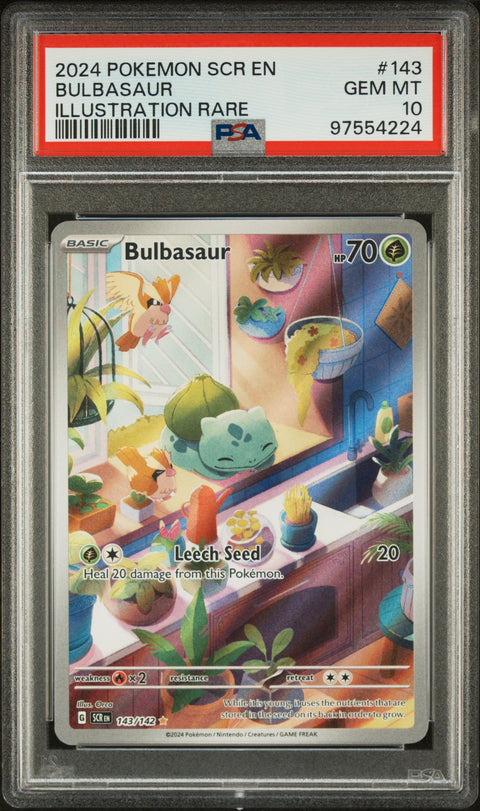 2024 Pokemon Scr En-Stellar Crown #143 Bulbasaur PSA 10 97554224