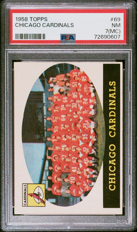 1958 Topps #69 Chicago Cardinals PSA 7