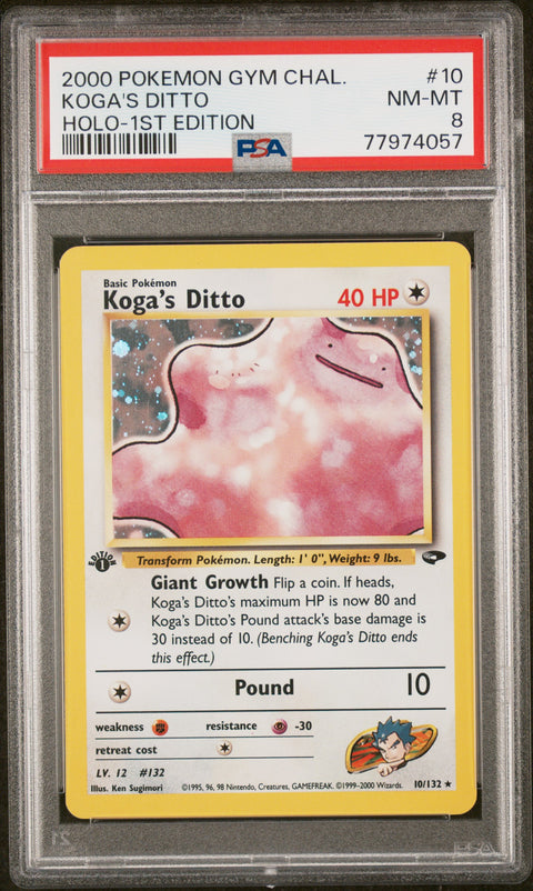 2000 Pokemon Gym Challenge #10 Koga'S Ditto PSA 8