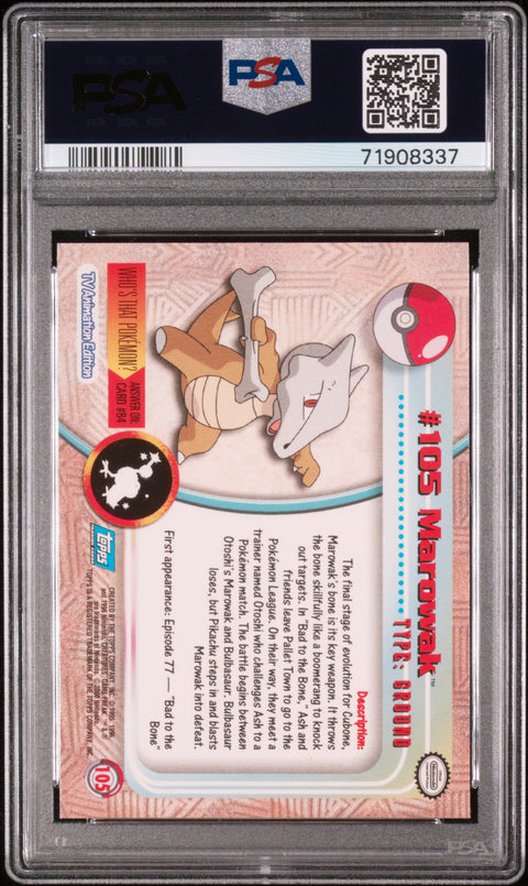 2000 Topps Pokemon Tv Animation Series 2 #105 Marowak PSA 7