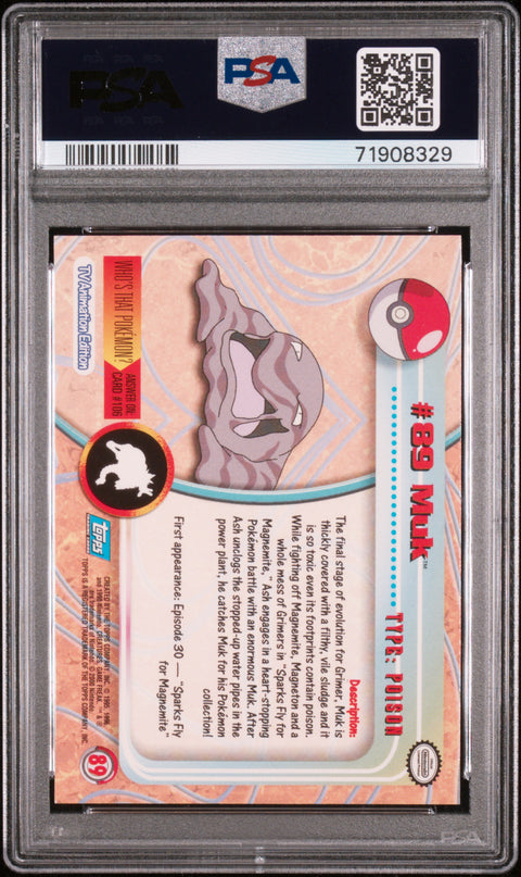 2000 Topps Pokemon Tv Animation Series 2 #89 Muk PSA 5