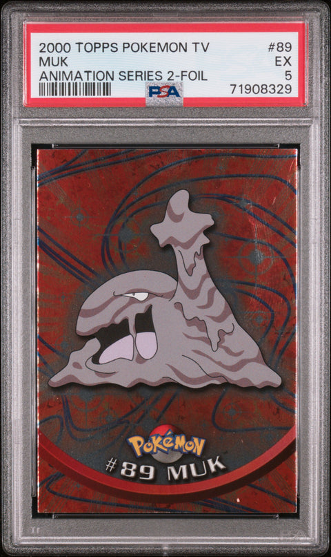 2000 Topps Pokemon Tv Animation Series 2 #89 Muk PSA 5