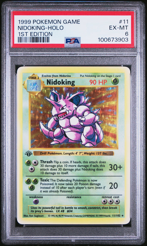 1999 Pokemon Game #11 Nidoking-Holo PSA 6 100673903