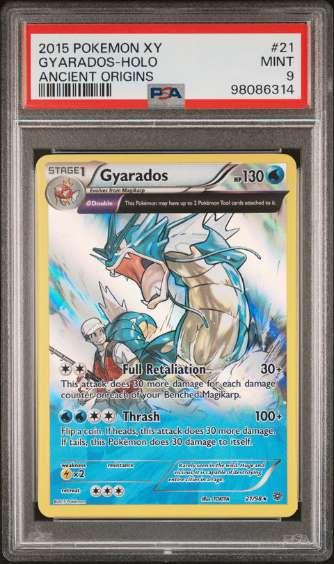 2015 Pokemon Xy Ancient Origins #21 Gyarados-Holo PSA 9 98086314