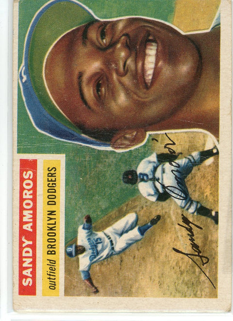 1956 Topps #42 Sandy Amoros Gray Back