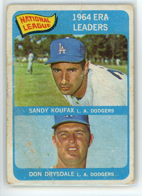 Topps #8 National League 1964 ERA Leaders (Sandy Koufax / Don Drysdale)