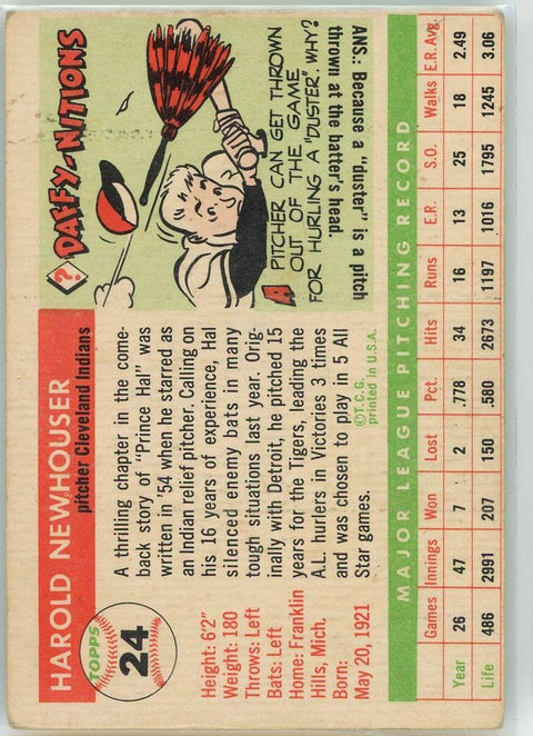 1955 Topps #24 Hal Newhouser