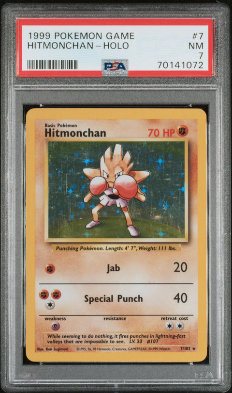 1999 Pokemon Game #7 Hitmonchan-Holo PSA 7 70141072