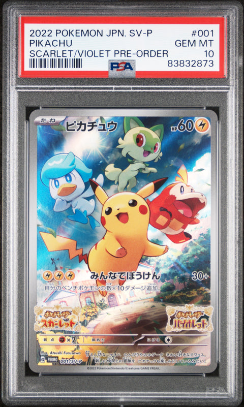 2022 Pokemon Japanese Sv Promo #001 Pikachu Scarlet/Violet Pre-Order PSA 10