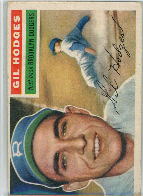 1956 Topps #145b Gil Hodges Gray Back