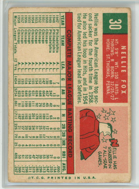 1959 Topps #30 Nellie Fox