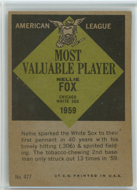 1961 Topps #477 Nellie Fox MVP