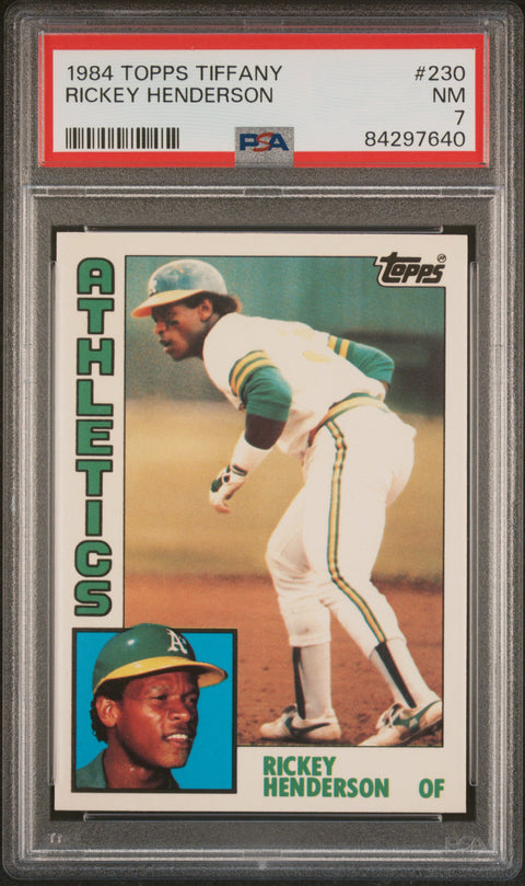 1984 Topps Tiffany #230 Rickey Henderson PSA 7