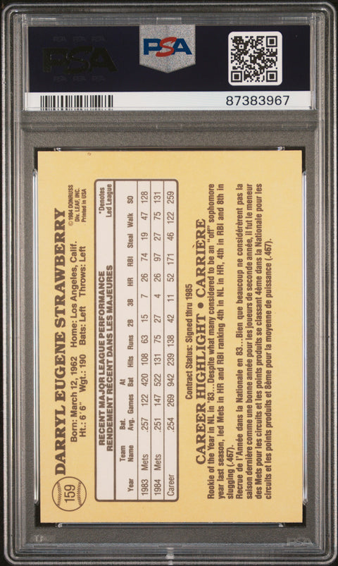 1985 Leaf #159 Darryl Strawberry PSA 8