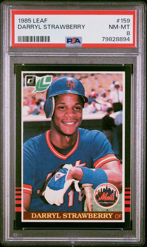 1985 Leaf #159 Darryl Strawberry PSA 8