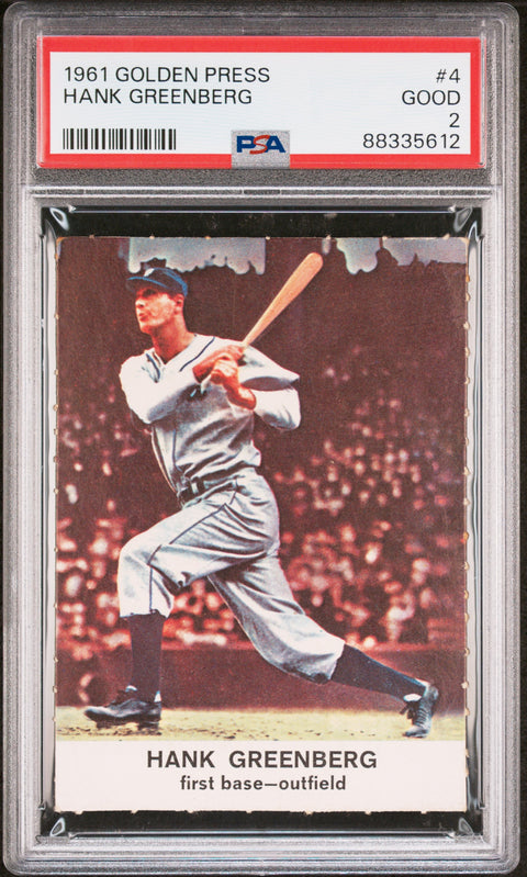 1961 Golden Press #4 Hank Greenberg PSA 2