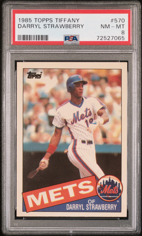 1985 Topps Tiffany #570 Darryl Strawberry PSA 8