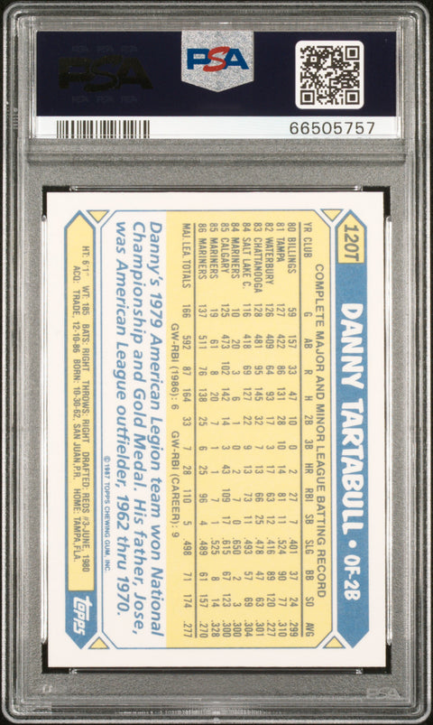 1987 Topps Traded Tiffany #120T Danny Tartabull Tiffany PSA 9