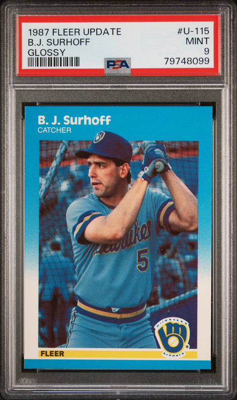 1987 Fleer Update Glossy #U-115 B.J. Surhoff Glossy PSA 9