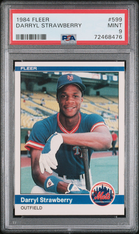 1984 Fleer #599 Darryl Strawberry PSA 9