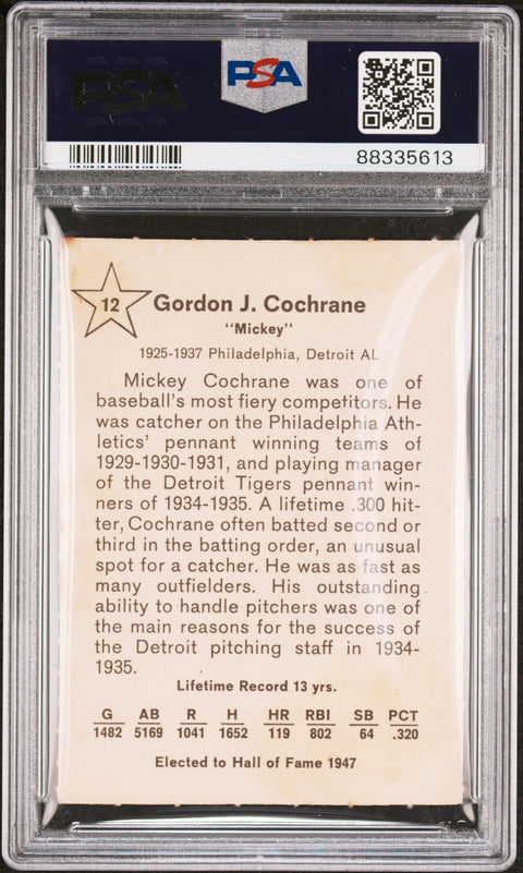 1961 Golden Press #12 Mickey Cochrane PSA 3