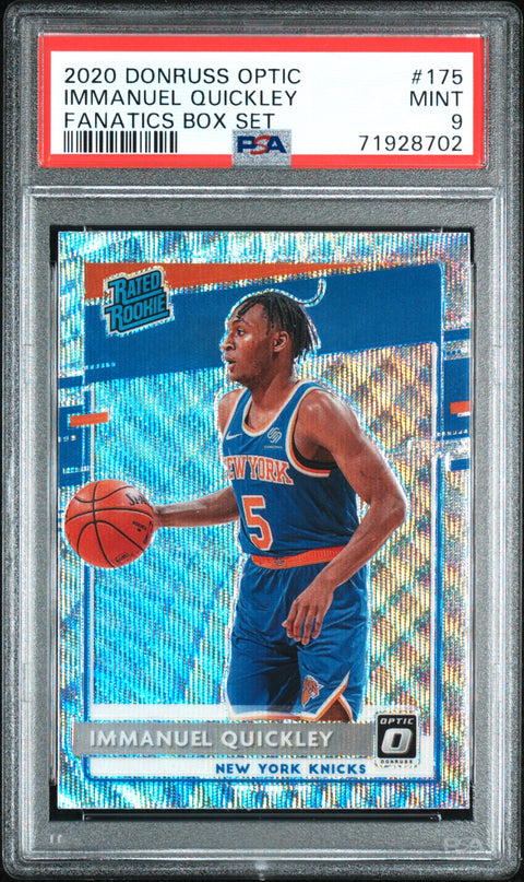 2020 Panini Donruss Optic #175 Immanuel Quickley Fanatics Box Set PSA 9