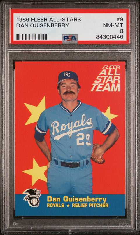 1986 Fleer All-Stars #9 Dan Quisenberry PSA 8