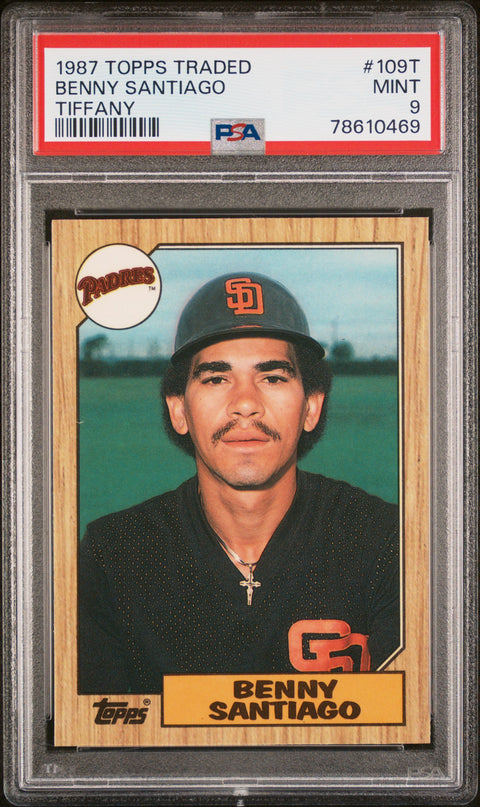 1987 Topps Traded Tiffany #109T Benny Santiago Tiffany PSA 9