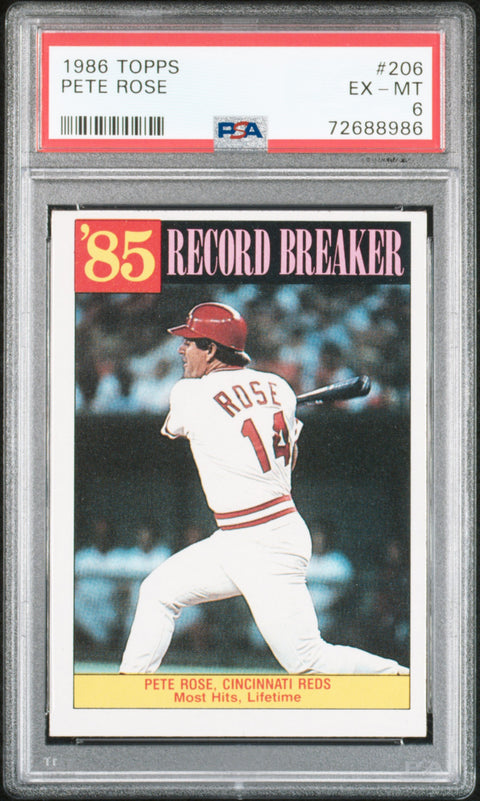 1986 Topps #206 Pete Rose PSA 6