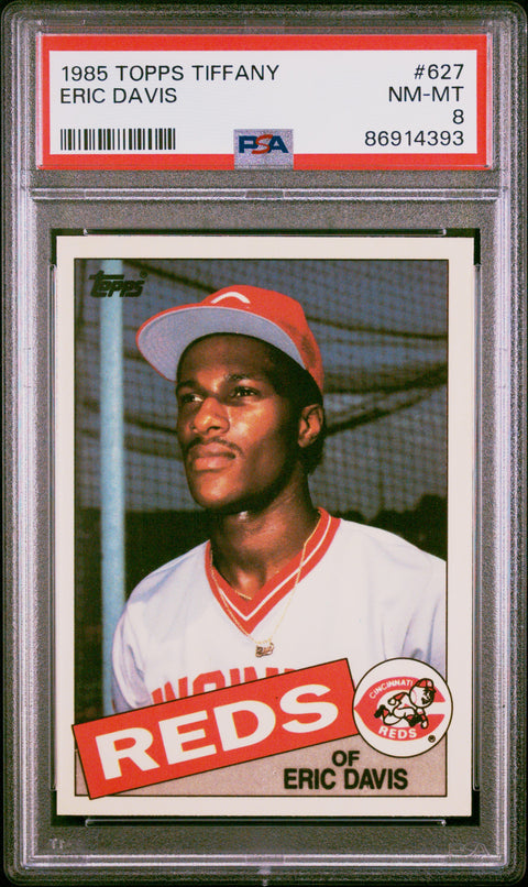 1985 Topps Tiffany #627 Eric Davis PSA 8