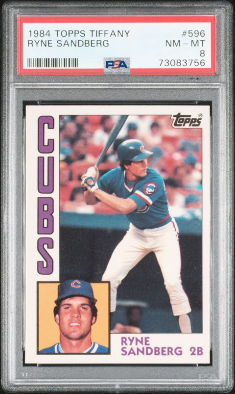 1984 Topps Tiffany #596 Ryne Sandberg PSA 8