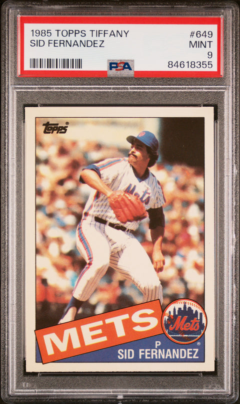 1985 Topps Tiffany #649 Sid Fernandez PSA 9