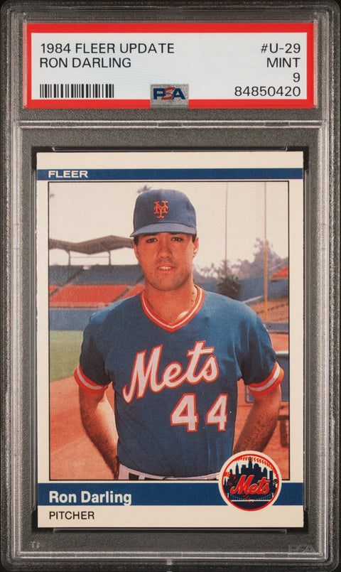 1984 Fleer Update #U-29 Ron Darling PSA 9