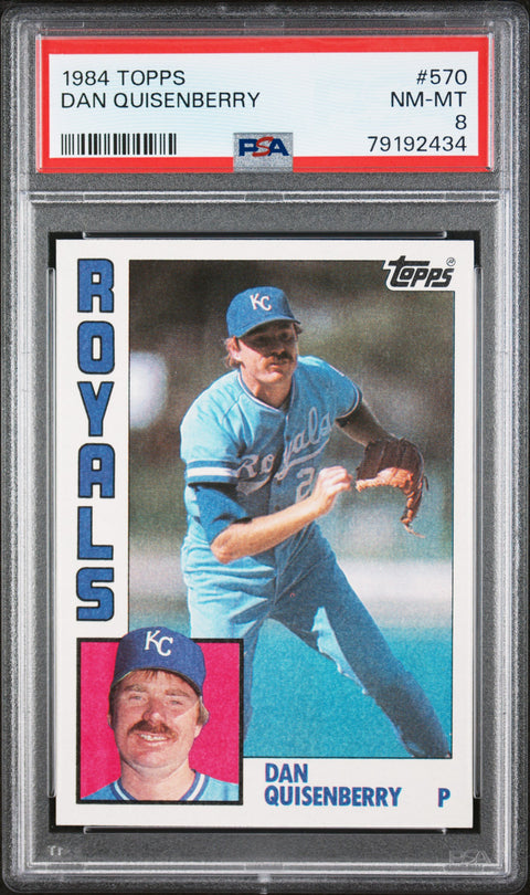 1984 Topps #570 Dan Quisenberry PSA 8