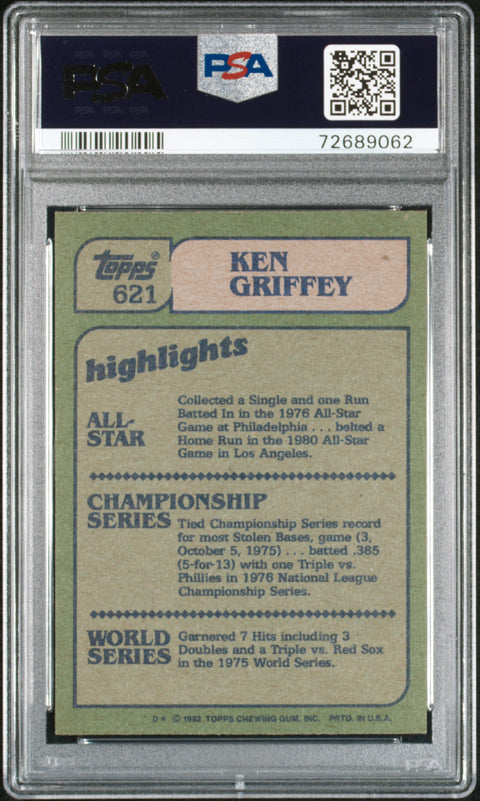 1982 Topps #621 Ken Griffey In Action PSA 9