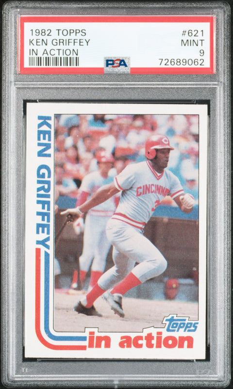 1982 Topps #621 Ken Griffey In Action PSA 9