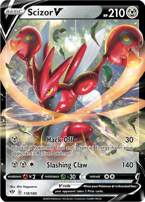 Scizor V 118/189 - Pokemon SWSH03: Darkness Ablaze