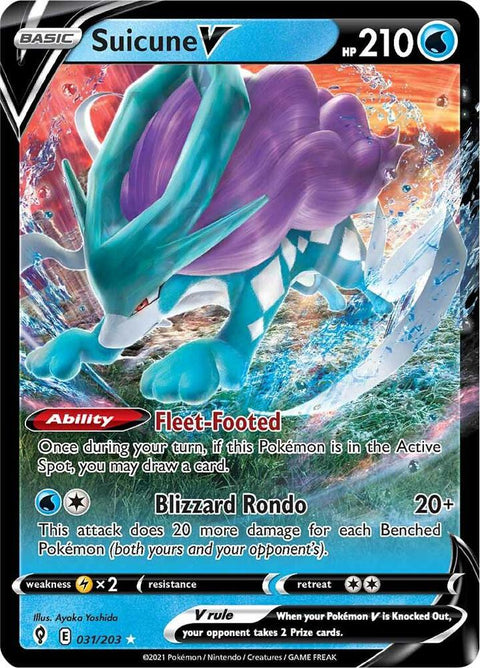 Suicune V 031/203 - Pokemon SWSH07: Evolving Skies